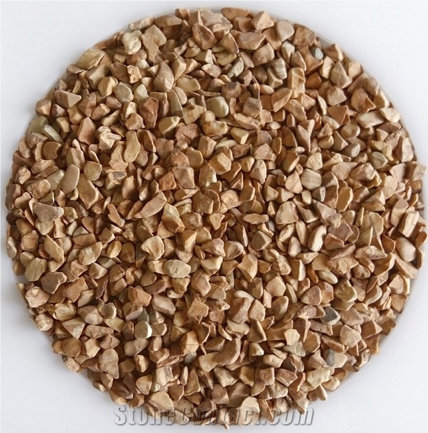 Natural Stone Wooden Color Gravels and Pebbles