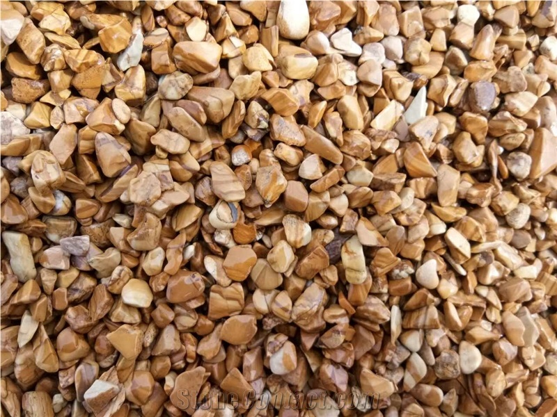 Natural Stone Wooden Color Gravels and Pebbles