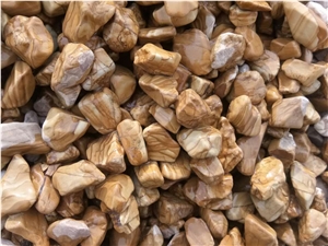 Natural Stone Wooden Color Gravels and Pebbles