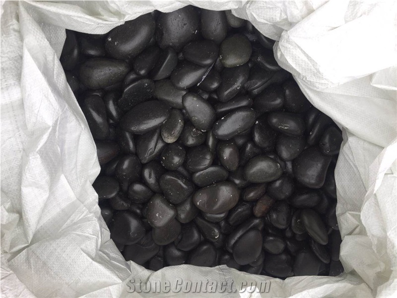 Normal Polished Black Pebble Stone