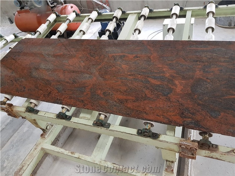 Red Multicolor Granite Slabs, India Red Granite