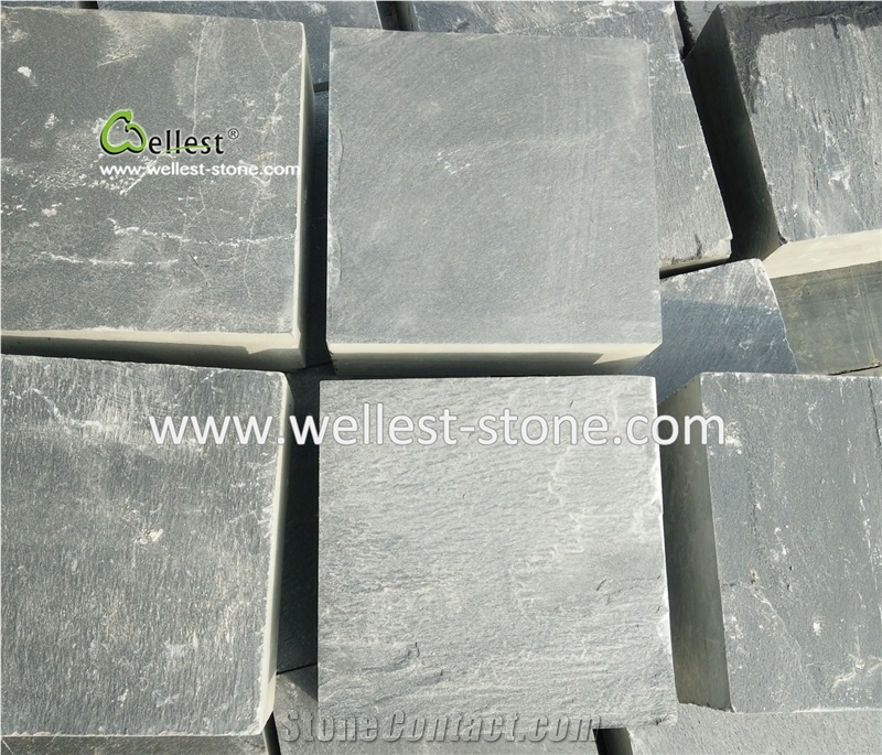 Black/Rusty/Green Slate Cube Stone/Cobble Stone Tumbled Paving Slate