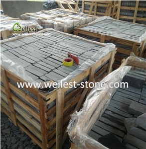 Black/Rusty/Green Slate Cube Stone/Cobble Stone Tumbled Paving Slate
