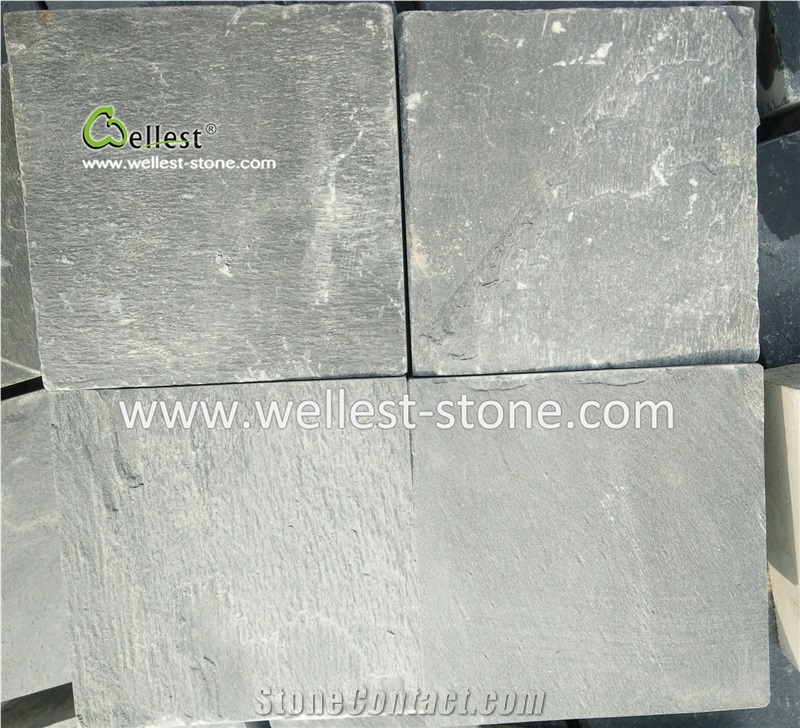 Black/Rusty/Green Slate Cube Stone/Cobble Stone Tumbled Paving Slate