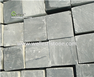 Black/Rusty/Green Slate Cube Stone/Cobble Stone Tumbled Paving Slate