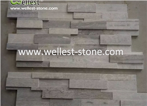 Blue Wood Marble Stacked Stone Veneer Feature Wall Spilt Face