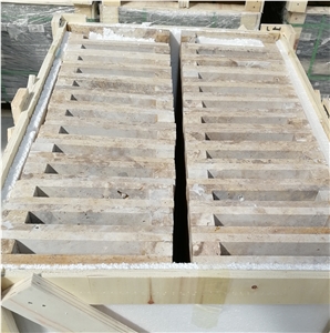 Coffee Travertine Honed Swimming Pool Coping/Pool Tile Anti-Slip Tile