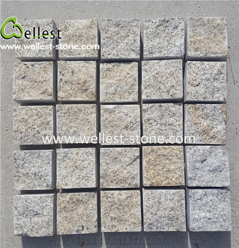 Rusty Granite Cube Stone Cobble Stone Paving Floor Covering Driveway