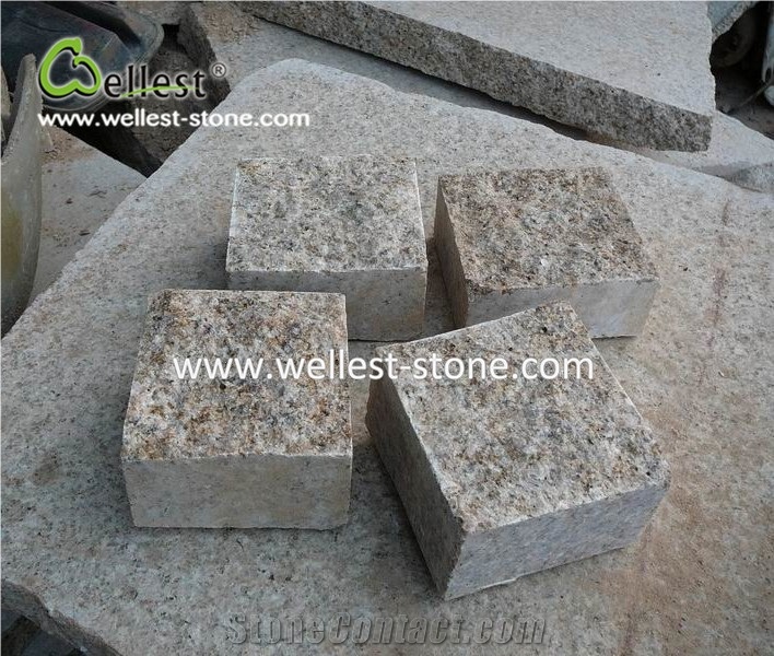 Rusty Granite Cube Stone Cobble Stone Paving Floor Covering Driveway