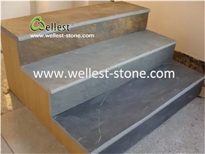 Sandstone Black Roof Tiles Steps Stacked Stone Paving Stone