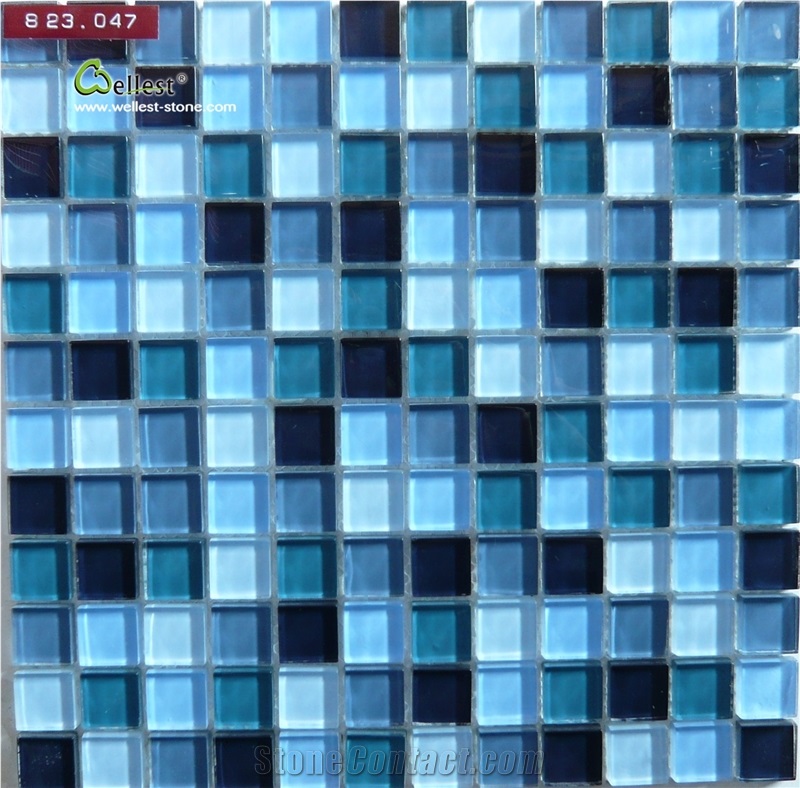 Swimming Pool Glass Mosaic, Crystal Glass Mosaic Tile, Mosaic Glass