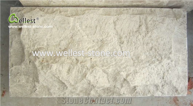 Yellow Wood Travertine Mushroom Surface Covering Wall Tile
