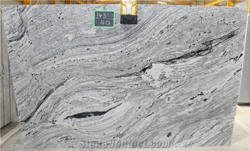 Viscont White Granite Slabs, India White Granite