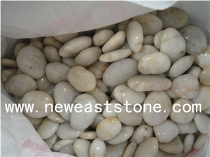 Landscaping White Polished River Washed Pebble Garden Cobble Stone