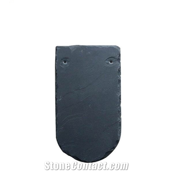 Natural Fish Scale Shaped Black Slate Roofing Tiles for Roof Coating