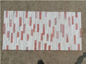 China Pink Quartzite Wall Claddings Stacked Stone Veneer,Corner Stone