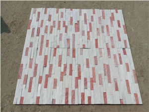 China Pink Quartzite Wall Claddings Stacked Stone Veneer,Corner Stone