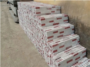 China Pink Quartzite Wall Claddings Stacked Stone Veneer,Corner Stone