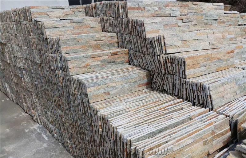 China Rusty Quartzite Culture Stone Wall Claddings Ledge Stone