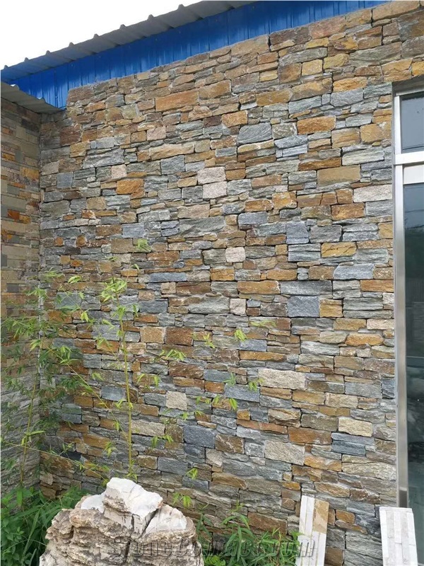 China Rusty Slate Culture Stone Wall Claddings Ledge Stone Patio Floor