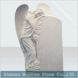 China White Marble Angel Monument&Tombstone,Granite Headstone