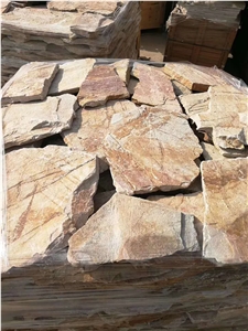 Golden Beige Quartzite Random Flagstones, Pool Surrounding,Patio Paver