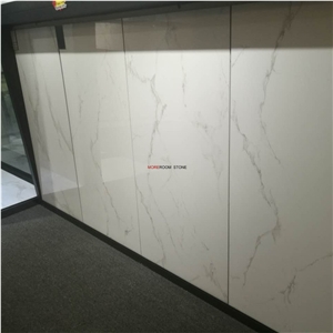 Bathroom Floor Design Matt Finished White Calacatta Marble Look Porcelain Tile