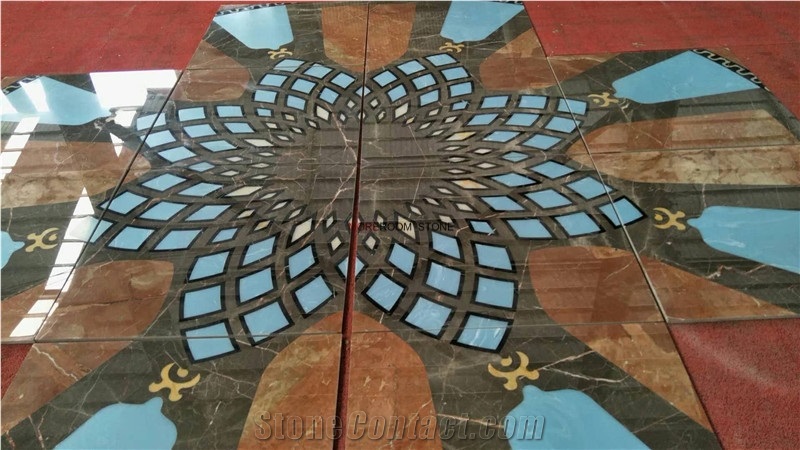 Customized Marble Floor Medallion Round Medallion Marble Tile Inlay