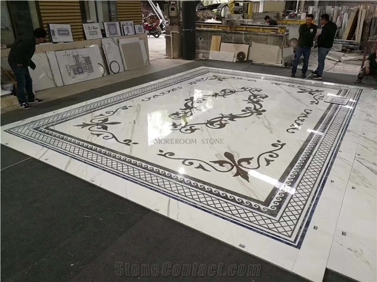 Waterjet Carpet Design Marble Floor Medallions