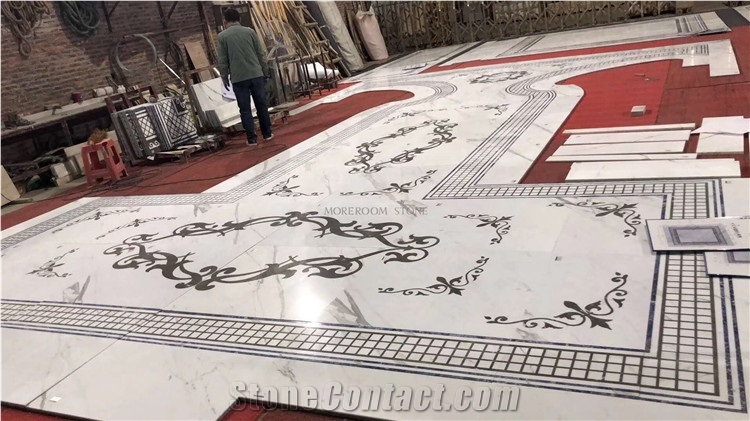 Waterjet Carpet Design Marble Floor Medallions