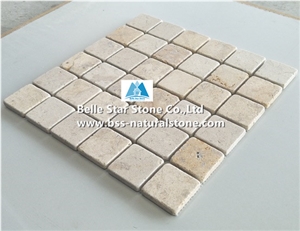 Beige Travertine Backsplash Mosaic,Wall / Floor Mosaic,Stone Mosaic