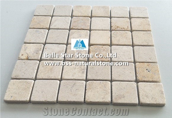 Beige Travertine Backsplash Mosaic,Wall / Floor Mosaic,Stone Mosaic