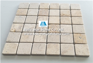 Beige Travertine Backsplash Mosaic,Wall / Floor Mosaic,Stone Mosaic