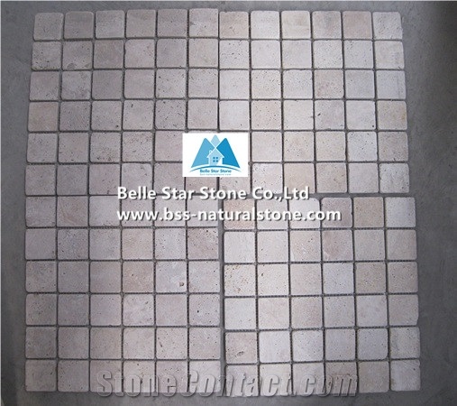 Beige Travertine Backsplash Mosaic,Wall / Floor Mosaic,Stone Mosaic