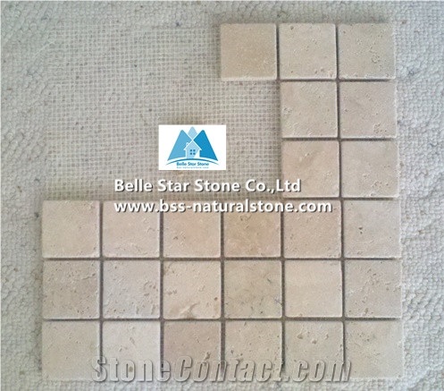 Beige Travertine Backsplash Mosaic,Wall / Floor Mosaic,Stone Mosaic