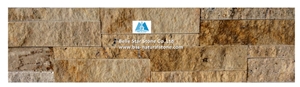 Beige Travertine Culture Stacked Stone Veneer,Ledger Stone Panels