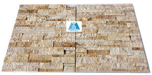 Beige Travertine Culture Stacked Stone Veneer,Ledger Stone Panels
