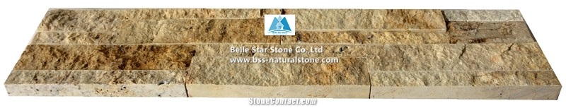 Beige Travertine Culture Stacked Stone Veneer,Ledger Stone Panels
