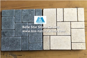 Beige Travertine Stone Mosaic Tiles,Wall Mosaic,Floor Mosaic Pattern