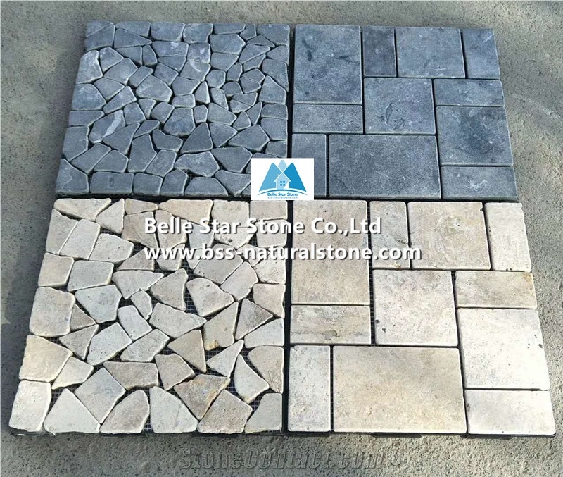 Beige Travertine Stone Mosaic Tiles,Wall Mosaic,Floor Mosaic Pattern