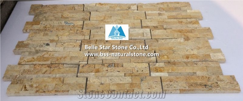 Beige Travertine Z Stone Panels,Marble Culture Stacked Stone Veneer