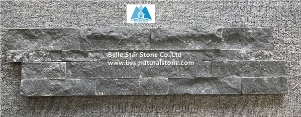 Black Limestone Z Stone Cladding,Culture Stacked Stone Veneer Panels