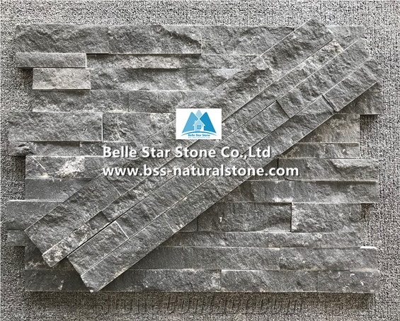 Black Limestone Z Stone Cladding,Culture Stacked Stone Veneer Panels