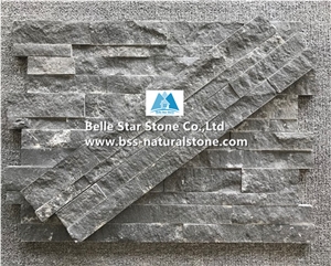 Black Limestone Z Stone Cladding,Culture Stacked Stone Veneer Panels