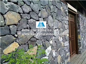 Blue Limestone Irregular Random Flagstone Wall,Crazy Stone Cladding