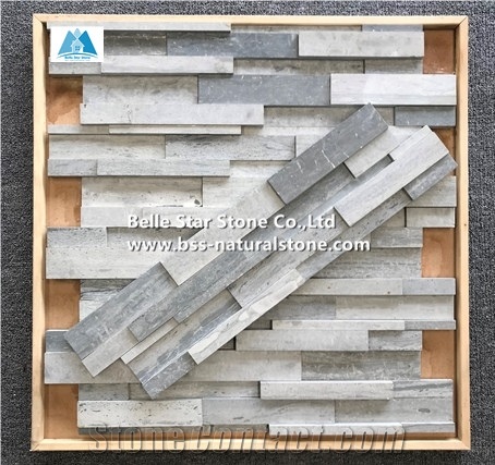 Blue Marble 3d Ledger Panels,Backsplash Stacked Culture Stone Cladding