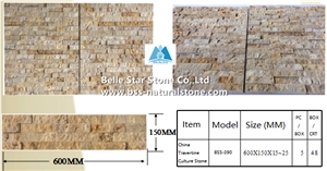 China Travertine Culture Stacked Stone,Beige Ledgestone Veneer Panels