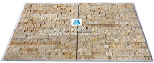 China Travertine Culture Stacked Stone,Beige Ledgestone Veneer Panels