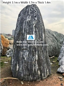 Granite Landscaping Boulders with Curved Words,Stone Gate Boulders