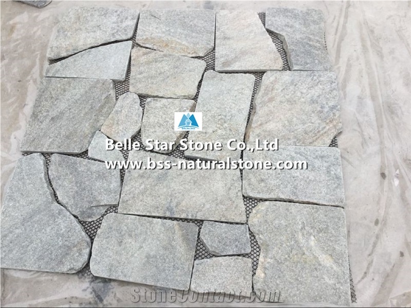 Green Quartzite Tumble Irregular Random Flagstone Patio Walkway Pavers